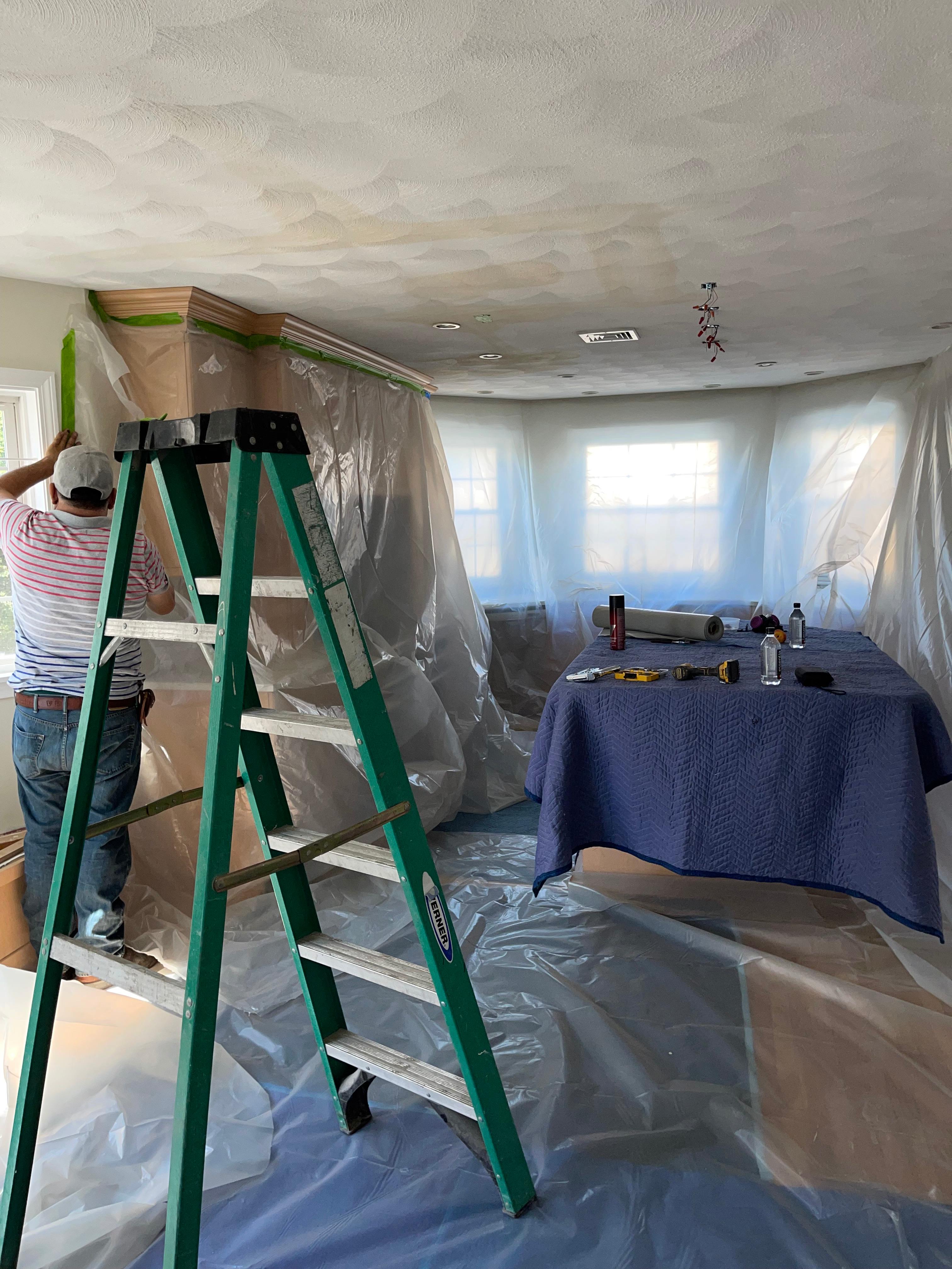 Water damage restoration - room dehumidification