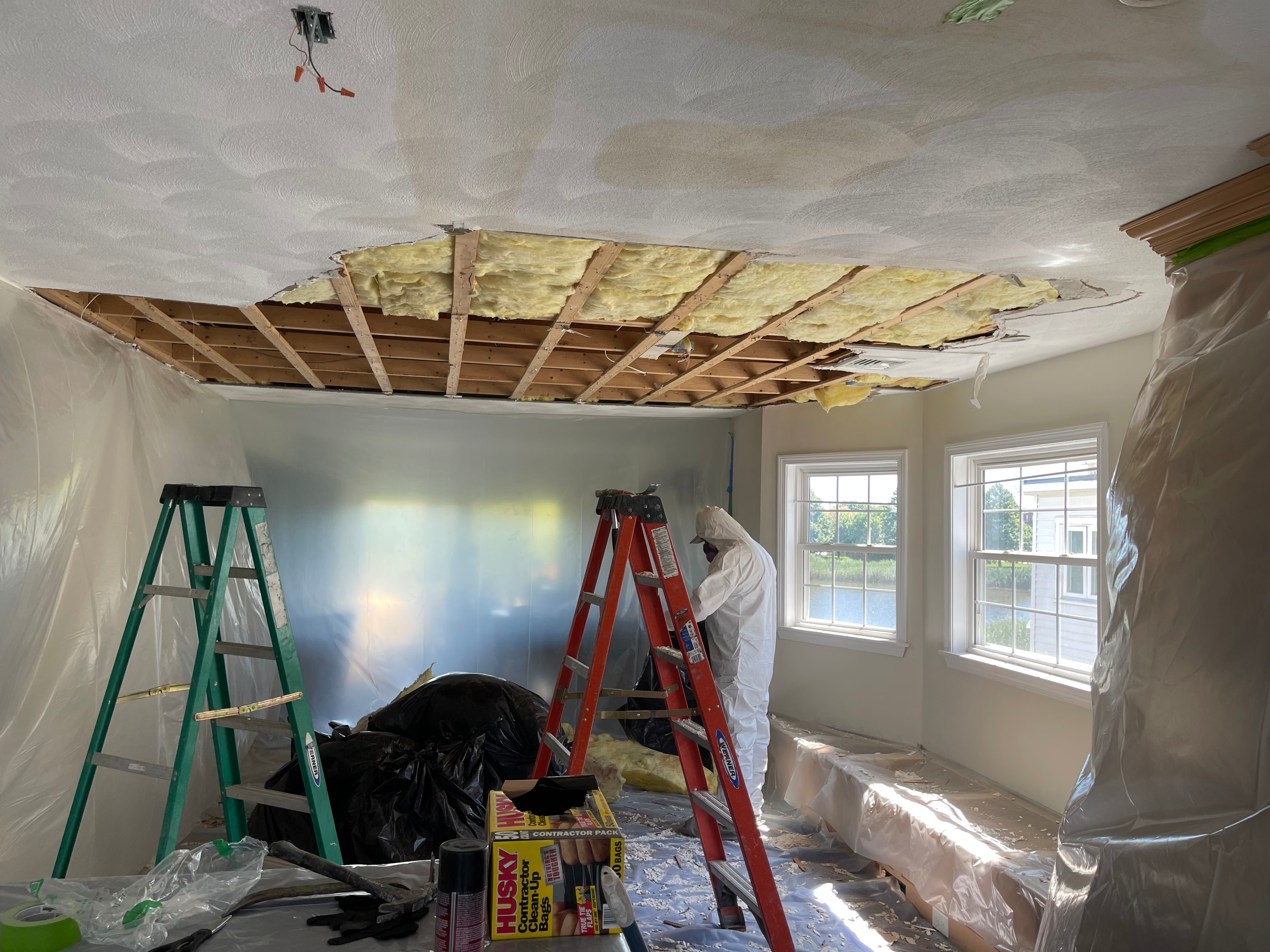 Water damage restoration - ceiling repair